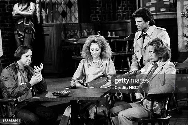 Diane's Perfect Date" Episode 17 -- Air Date -- Pictured: Derek McGrath as Andy Schroeder, Shelley Long as Diane Chambers, Ted Danson as Sam Malone,...