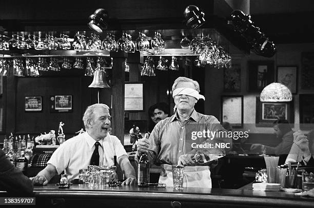 Where There's a Will..." Episode 12 -- Air Date -- Pictured: Nicholas Colasanto as Ernie 'Coach' Pantusso, George Gaynes as Malcolm Kramer