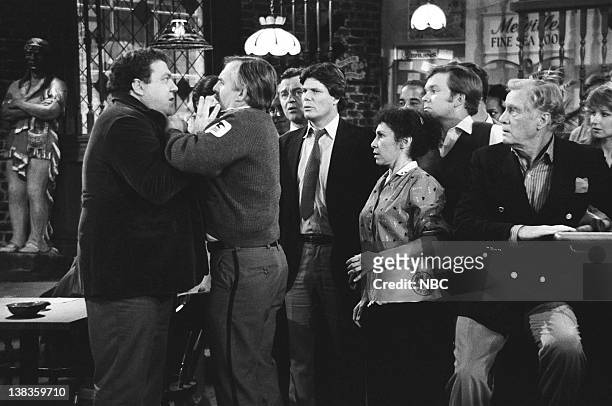 Where There's a Will..." Episode 12 -- Air Date -- Pictured: George Wendt as Norm Peterson, John Ratzenberger as Cliff Clavin, Thomas Babson as Tom,...