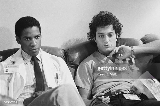 Tweety and Ralph" Episode 8 -- Pictured: Denzel Washington as Dr. Philip Chandler, Howie Mandel as Dr. Wayne Fiscus