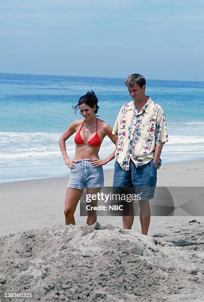 The One with the Jellyfish" Episode 1 -- Pictured: Courteney Cox as Monica Geller, Matthew Perry as Chandler Bing