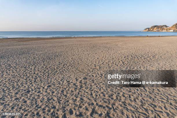 morning beach in kanagawa of japan - kamakura city stock pictures, royalty-free photos & images