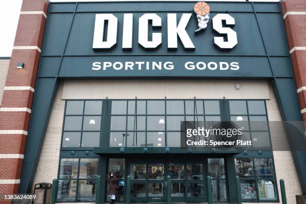 Dick’s Sporting Goods store stands in Staten Island on March 09, 2022 in New York City. The US-based sporting goods retailer reported that net sales...