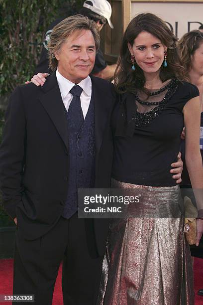 Pictured: Don Johnson and wife Kelley Phleger arrive at The 63rd Annual Golden Globe Awards at the Beverly Hilton Hotel