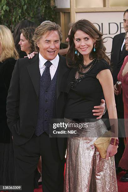 Pictured: Don Johnson and wife Kelley Phleger arrive at The 63rd Annual Golden Globe Awards at the Beverly Hilton Hotel