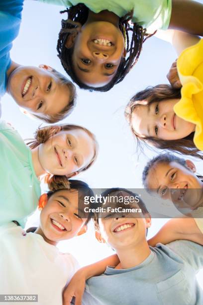 portrait of school children outside - school children stock pictures, royalty-free photos & images