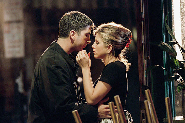 The One Where Ross Finds Out" Episode 7 -- Air Date -- Pictured: David Schwimmer as Ross Geller, Jennifer Aniston as Rachel Green