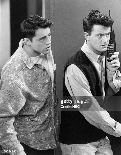 The One Where Old Yeller Dies" Episode 20 -- Air Date -- Pictured: Matt LeBlanc as Joey Tribbiani, Matthew Perry as Chandler Bing