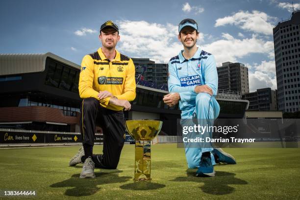 Ashton Turner of Western Australia and Kurtis Patterson of New South Wales pose for a photo with the March Cup Trophy during a Marsh One Day Cup...