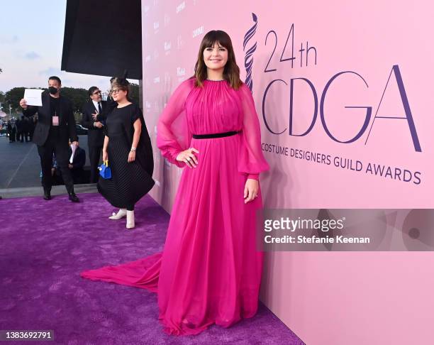 Co-host Casey Wilson attends the 24th Costume Designers Guild Awards at The Eli and Edythe Broad Stage on March 09, 2022 in Santa Monica, California.