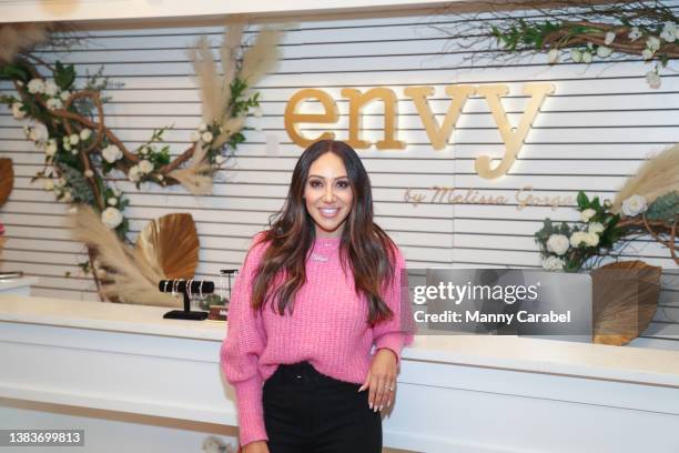 Melissa Gorga is seen at the opening of her new store "Envy by Melissa Gorga" on March 09, 2022 in Ridgewood, New Jersey.