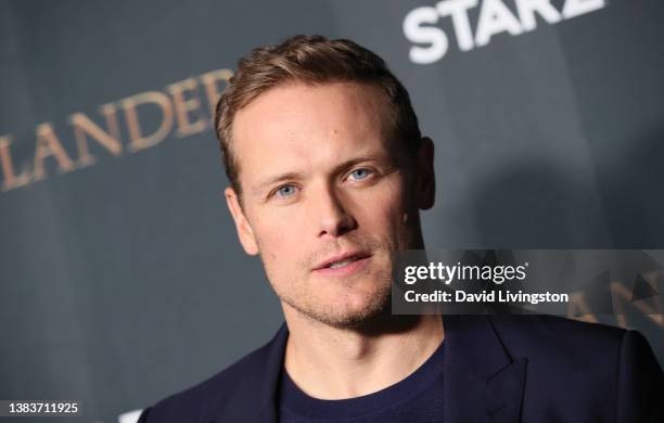 Sam Heughan attends the Season 6 Premiere of STARZ "Outlander" at The Wolf Theater at the Television Academy on March 09, 2022 in North Hollywood,...