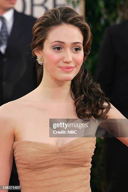 Pictured: Emmy Rossum arrives at The 63rd Annual Golden Globe Awards at the Beverly Hilton Hotel