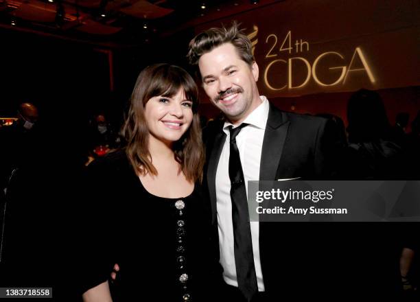 Casey Wilson and Andrew Rannells attend the 24th Costume Designers Guild Awards at The Eli and Edythe Broad Stage on March 09, 2022 in Santa Monica,...