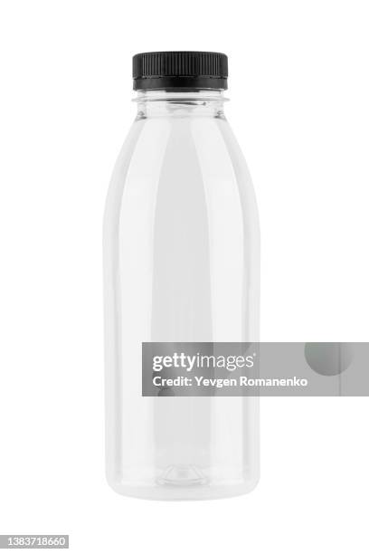 transparent plastic bottle isolated on white background - transparent stock photos et images de collection