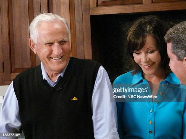 Coach Don Shula and his wife Mary Anne, both NutriSystem spokespeople, talk with NBC's Kerry Sanders on the topic of men and dieting at home in...