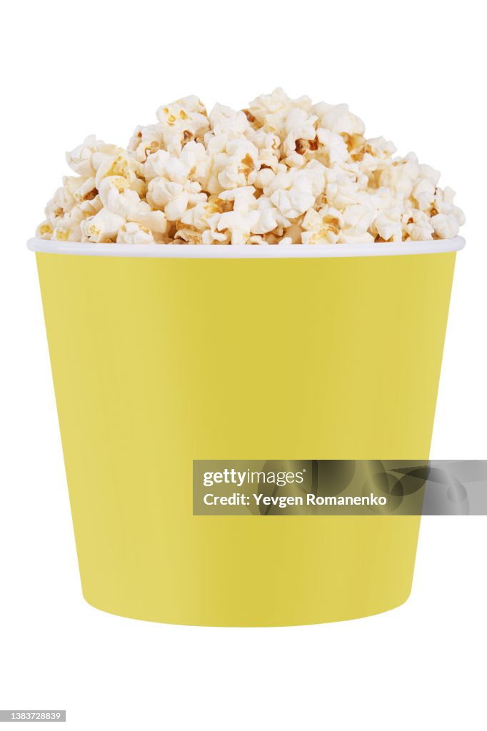 Popcorn bucket isolated on white background