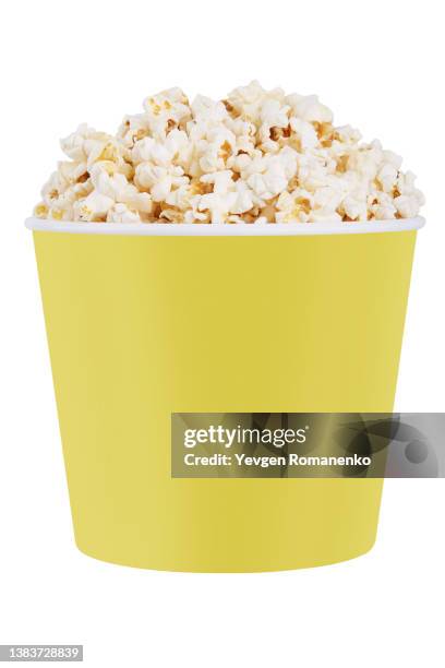 popcorn bucket isolated on white background - 爆谷 個照片及圖片檔