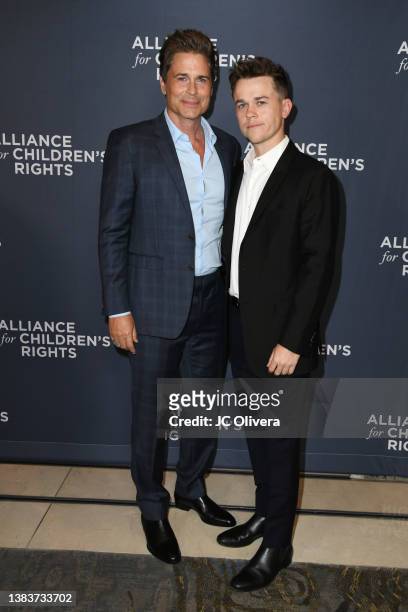 Actor Rob Lowe and John Owen Lowe attend The Alliance For Children's Rights 30th Anniversary Champions For Children at The Beverly Hilton on March...