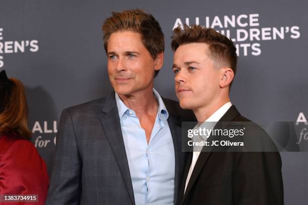 Actor Rob Lowe and John Owen Lowe attend The Alliance For Children's Rights 30th Anniversary Champions For Children at The Beverly Hilton on March...