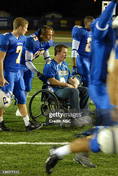 Homecoming" Episode 107 -- Aired 11/14/06 -- Pictured: Zach Gilford as Matt Saracen, Taylor Kitsch as Tim Riggins, Scott Porter as Jason Street