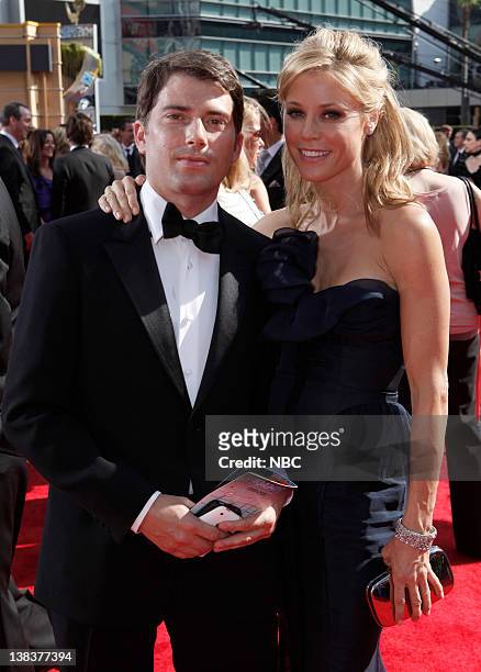 62nd PRIMETIME EMMY AWARDS -- Pictured: Scott Phillips and Julie Bowen arrive at The 62nd Primetime Emmy Awards held at the Nokia Theatre L.A. Live...