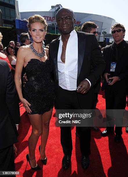 62nd PRIMETIME EMMY AWARDS -- Pictured: Heidi Klum, Seal arrive at The 62nd Primetime Emmy Awards held at the Nokia Theatre L.A. Live on August 29,...