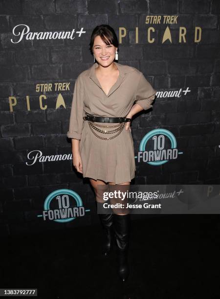 Isa Briones attends Paramount+'s "10 Forward: The Experience" VIP Opening Night on March 09, 2022 in Los Angeles, California.