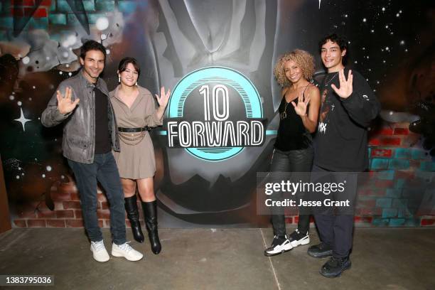 Santiago Cabrera, Isa Briones, Michelle Hurd and Evan Evagora attend Paramount+'s "10 Forward: The Experience" VIP Opening Night on March 09, 2022 in...