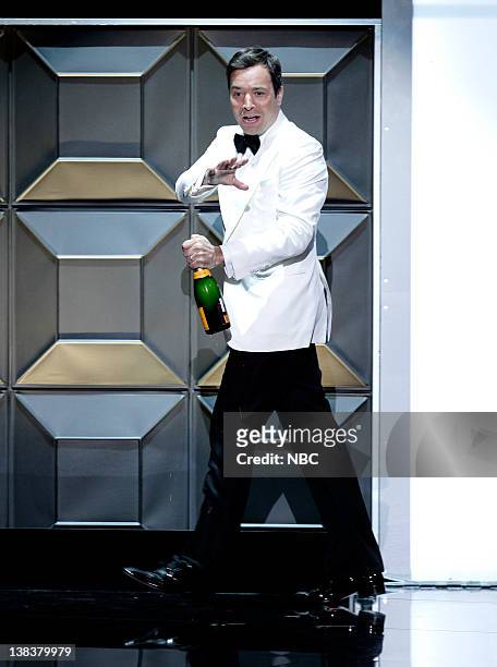 62nd PRIMETIME EMMY AWARDS -- Pictured: Host Jimmy Fallon on stage during The 62nd Primetime Emmy Awards held at the Nokia Theatre L.A. Live on...