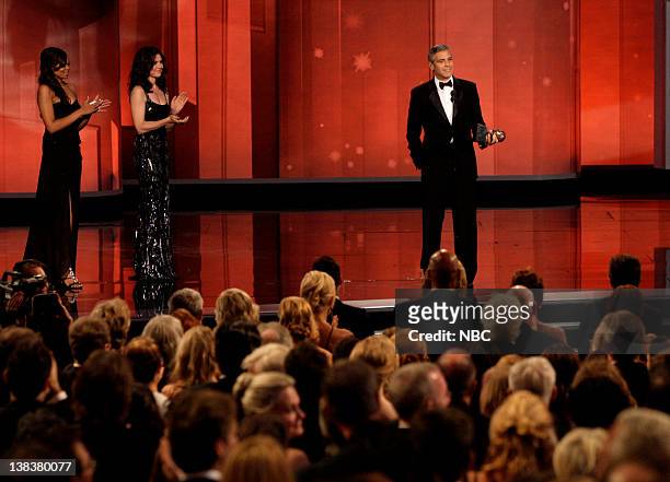 62nd PRIMETIME EMMY AWARDS -- Pictured: unknown, Julianna Margulies, George Clooney on stage during The 62nd Primetime Emmy Awards held at the Nokia...