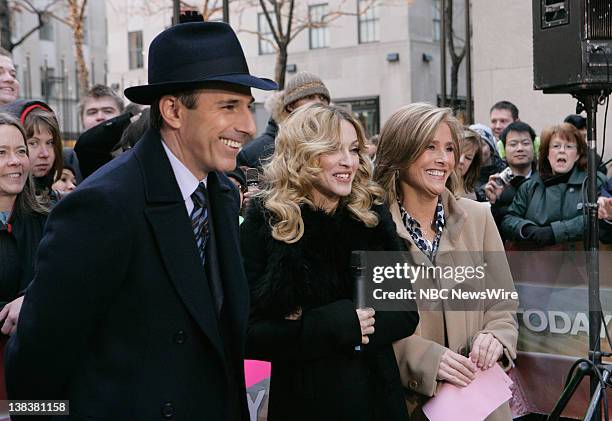 Matt Lauer, Meredith Vieira and Madonna -- Madonna joins Meredith Vieira on "Today" to discuss her role in the upcoming movie "Arthur and The...