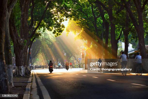 early autumn morning in hanoi - hanoi fotografías e imágenes de stock