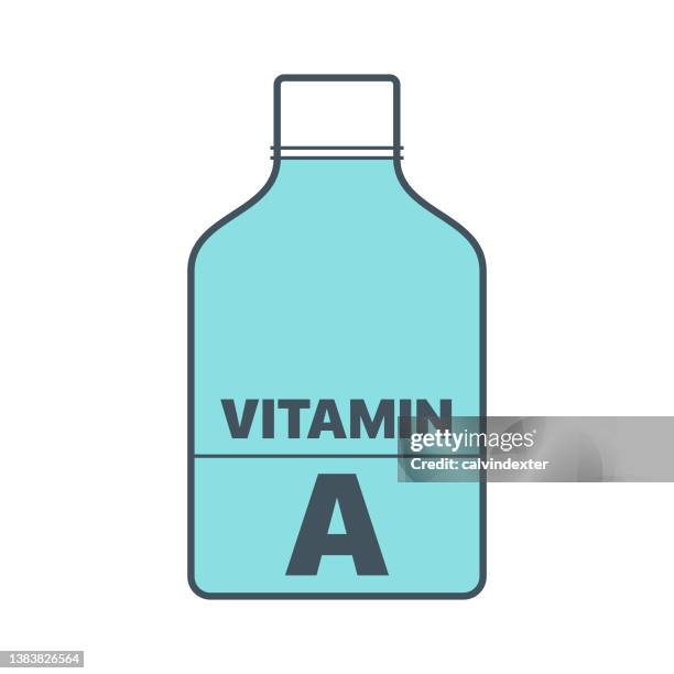 vitamins and minerals pot design - vitamin a nutrient stock illustrations