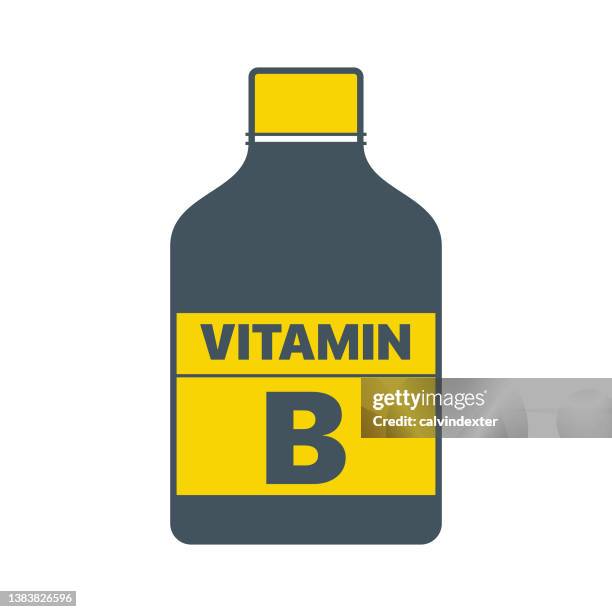 stockillustraties, clipart, cartoons en iconen met vitamins and minerals pot design - vitamin b