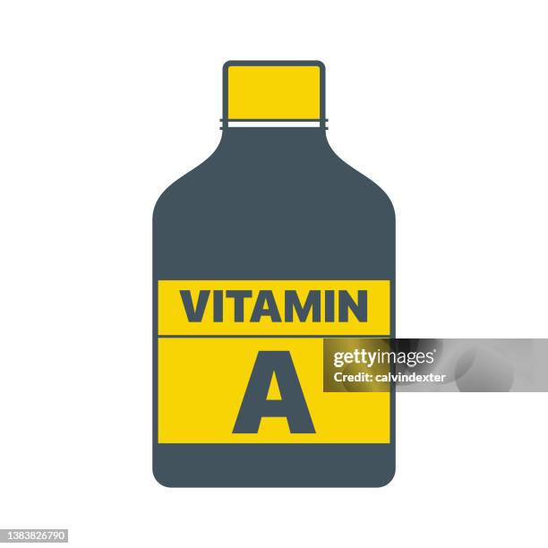 vitamins and minerals pot design - vitamin a nutrient stock illustrations