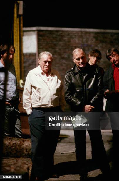 Charles Bukowski avec Barbet Schroeder 1987 sur le plateau de Barfly