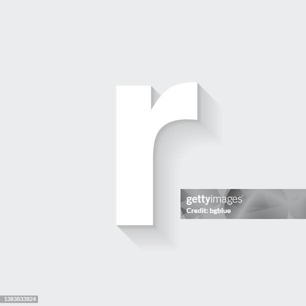 letter r. icon with long shadow on blank background - flat design - r logo stock illustrations