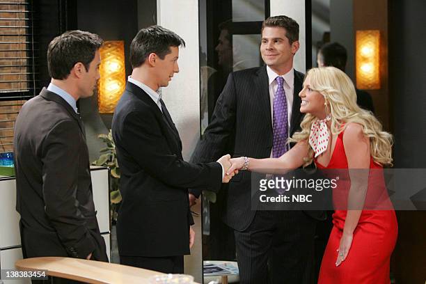 Buy, Buy Baby" Episode 18 -- Aired -- Pictured: Eric McCormack as Will Truman, Sean Hayes as Jack McFarland, John Ducey as Jamie, Britney Spears as...