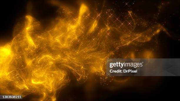 golden abstract fluid, particle and sparkle background - paranormal - fotografias e filmes do acervo