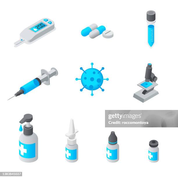 isometrics medical - controlled substances covid 19 stock illustrations