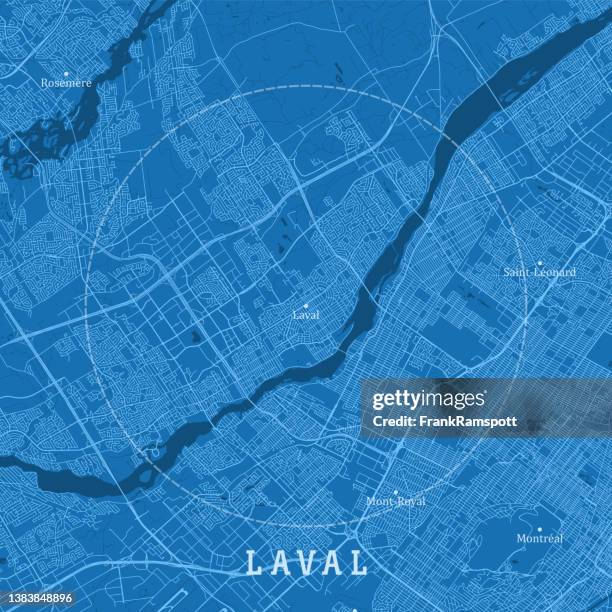 laval qc city vector road map blue text - quebec stock illustrations