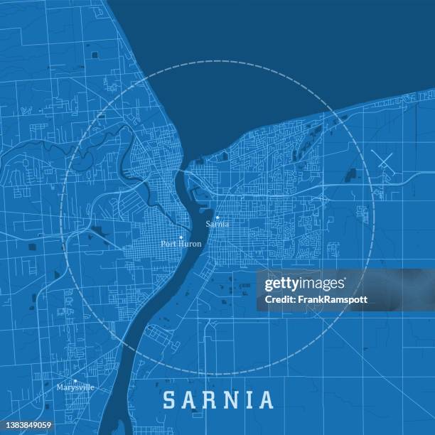 Sarnia Photos And Premium High Res Pictures Getty Images Sarnia On City Vector Road Map Blue Text 