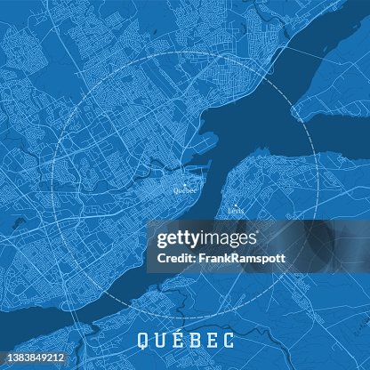 Quebec Clean Map Quebec Qc City Vector Road Map Blue Text High-Res Vector Graphic ...