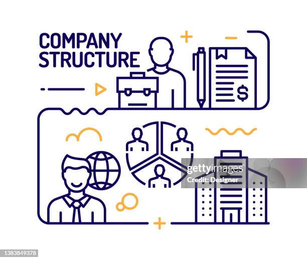 Co Line Structure Company Structure Concept Line Style Vector Illustration High-Res ...