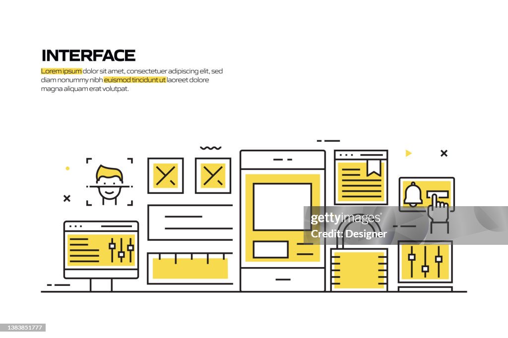 User Interface Concept Line Style Vector Illustration High-Res Vector ...