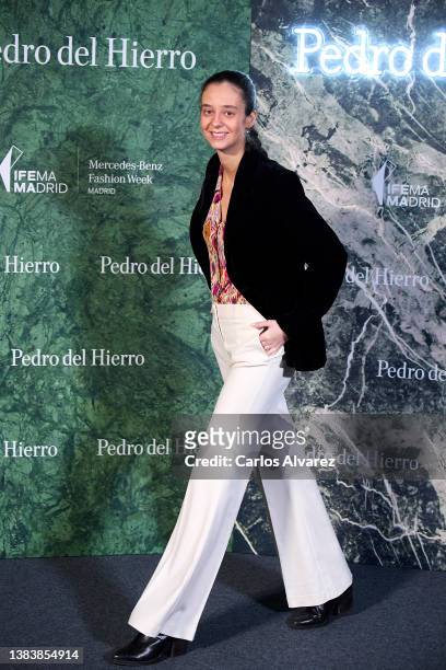 Victoria Federica de Marichalar y Borbon attends the Pedro del Hierro fashion show during Mercedes Benz Fashion Week March 2022 edition at Ifema on...