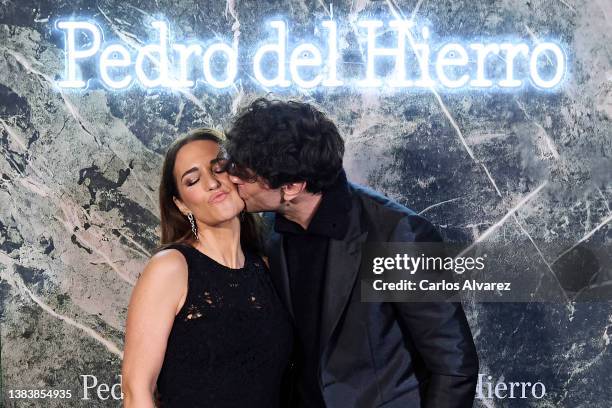 Actress Paula Echevarria and actor Javier Rey attend the Pedro del Hierro fashion show during Mercedes Benz Fashion Week March 2022 edition at Ifema...