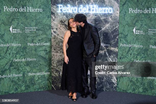 Actress Paula Echevarria and actor Javier Rey attend the Pedro del Hierro fashion show during Mercedes Benz Fashion Week March 2022 edition at Ifema...