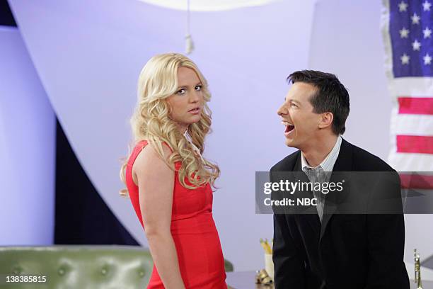 Buy, Buy Baby" Episode 18 -- Aired -- Pictured: Britney Spears as Amber-Louise, Sean Hayes as Jack McFarland